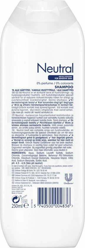 Neutral 0% Parfumvrij Shampoo - 6 X 250 Ml - Voordeelverpakking 15 Neutral 0% Parfumvrij Shampoo - 6 X 250 Ml - Voordeelverpakking - Afbeelding 15