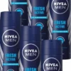 NIVEA Men Fresh Active - 150 Ml - Deodorant Spray - 6 St - Voordeelverpakking