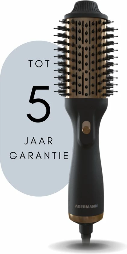 AGERMANN 4-in-1 Föhnborstel - Keramische Magic Brush - Lang/Kort/Stijl/Krullen - 1200W - Goud 1 AGERMANN 4-in-1 Föhnborstel - Keramische Magic Brush - Lang/Kort/Stijl/Krullen - 1200W - Goud