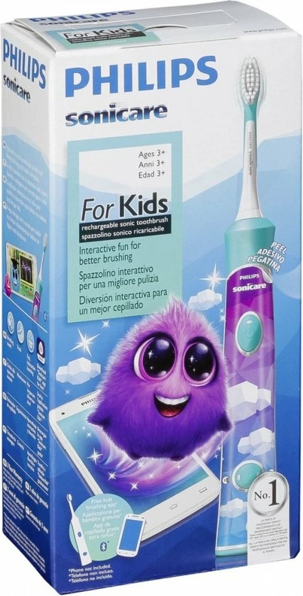 Philips Sonicare For Kids HX6322/04 - Elektrische Tandenborstel - Blauw - Incl. Extra Opzetborstel 4 Philips Sonicare For Kids HX6322/04 - Elektrische Tandenborstel - Blauw - Incl. Extra Opzetborstel - Afbeelding 4
