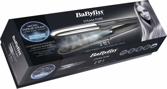 BaByliss Steam Pure Stoomstijltang ST495E - 39mm Platen - Krulfunctie 10 BaByliss Steam Pure Stoomstijltang ST495E - 39mm Platen - Krulfunctie - Afbeelding 10