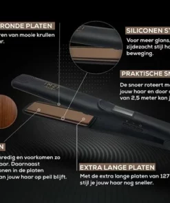 IMZI Hair® Professionele Stijltang – Titanium Stijltang - Siliconen Strips - Extra Lange Platen - GRATIS Hittebeschermingsmat -NIVEA Shop 550x374 1