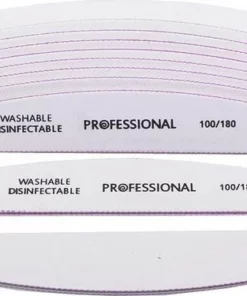 Merkloos 5 Stuks Nagelvijl Zebra Vijl Moon 100/180 Grit - Grof / Zachte Vijl - Hoge Kwaliteit - Professionele - Nagelvijlen - Maan - Gelnagels - Nagelverzorging - Banaan - Acrylnagels - Moonvijl - Shellac - High Quality - Kunstnagels - Manicure