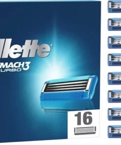 Gillette Mach3 Turbo Scheermesjes Voor Mannen - 16 Navulmesjes