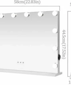 Bright Beauty Vanity Hollywood Make Up Spiegel Met Verlichting - 58 Cm X 43 Cm - Zonder Rand - Drie Lichtstanden - Wit 11 Bright Beauty Vanity Hollywood Make Up Spiegel Met Verlichting - 58 Cm X 43 Cm - Zonder Rand - Drie Lichtstanden - Wit -NIVEA Shop 550x411 1