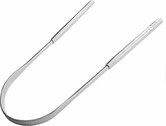 Merkloos Hygiënische Tongreiniger - Zilverkleurig - Metaal 1 Merkloos Hygiënische Tongreiniger - Zilverkleurig - Metaal