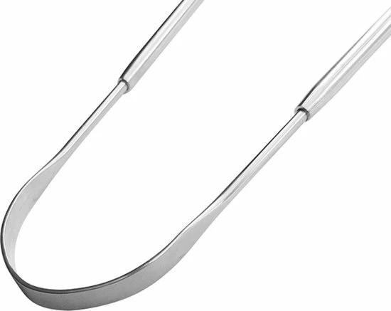 Merkloos Hygiënische Tongreiniger - Zilverkleurig - Metaal 2 Merkloos Hygiënische Tongreiniger - Zilverkleurig - Metaal - Afbeelding 2