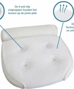 LOUZIR Luxe Home Spa Badkussen Met Zuignappen – Voor In Bad Of De Jacuzzi - Nekkussen Bad Anti Slip – Ideaal Cadeau - Hoofdsteun Kussen Met Antislip – Ideale Ontspanning Voor Hoofd En Nek -NIVEA Shop 550x452 3