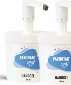 Paxontac Handgel 500 Ml 2x Met Pomp - Hervulbare Verpakking - Beste Pompsysteem Op De Markt - Droogt Snel En Plakt Niet - Hygiënische Alcohol Gel