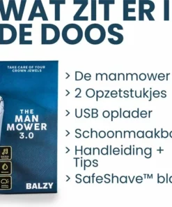BALZY ManMower 3.0 - Trimmer - Scheerapparaat - Haartrimmer - Bodygroomer - SafeShave Technologie - Waterdicht - Veilig Scheren - Oplaadbaar -NIVEA Shop 550x482 3