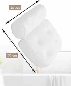 Bathr Luxe Waterdicht Badkussen Met Zuignappen - Ergonomische Nekkussen Voor In Bad - Antislip - Wit -NIVEA Shop 550x483 2