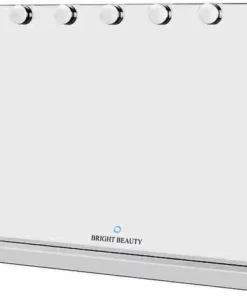 Bright Beauty Vanity Hollywood Make Up Spiegel Met Verlichting - 58 Cm X 43 Cm - Zonder Rand - Drie Lichtstanden - Wit