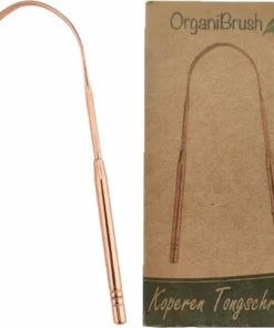 OrganiBrush 100% Koper Tongschraper / Tongreiniger - Antibacterieel - 1 Stuk