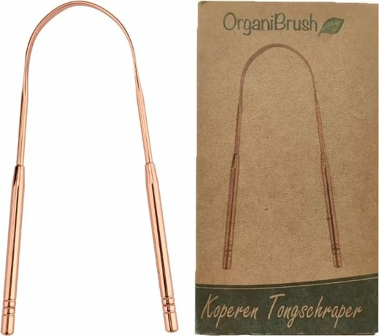 OrganiBrush 100% Koper Tongschraper / Tongreiniger - Antibacterieel - 1 Stuk 1 OrganiBrush 100% Koper Tongschraper / Tongreiniger - Antibacterieel - 1 Stuk