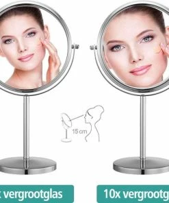 Omliox Make Up En Scheer Spiegel - Metalen Ronde Standspiegel - 10x Vergroting - Ø19cm -NIVEA Shop 550x501 3