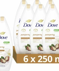 Dove Pampering Sheabutter & Vanille Douchegel - 6 X 250 Ml - Voordeelverpakking