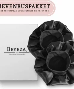 Beyeza Satijnen Slaapmuts Voor Volwassenen - Hair Bonnet Satijn - Elastisch - Haarnetjes - Slaapmuts Satijn – Satin Bonnet – Zwart 2 STUKS -NIVEA Shop 550x518 3