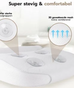 Bathr Luxe Waterdicht Badkussen Met Zuignappen - Ergonomische Nekkussen Voor In Bad - Antislip - Wit -NIVEA Shop 550x523 10