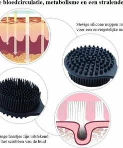 Blubs® – Badborstel – Dry Brush – Rug Scrubber – Lichaamsborstel – Rugborstel Douche Met Steel – Huidborstel – Rugborstel Kunststof – Badborstel Met Steel – Doucheborstel Met Steel – Siliconen Borstel – Droogborstel – Massage – Zwart -NIVEA Shop 550x523 9