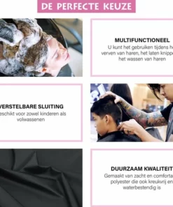 Merkloos Kappersmantel - Kapmantel - Kappersschort - Kapper - Zwart -NIVEA Shop 550x534 4