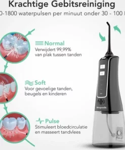 LifeGoods Waterflosser - Elektrisch - 3 Standen - 4 Opzetstukjes - 300 Ml Tank - Zwart -NIVEA Shop 550x538 6