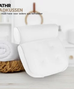 Bathr Luxe Waterdicht Badkussen Met Zuignappen - Ergonomische Nekkussen Voor In Bad - Antislip - Wit -NIVEA Shop 550x541 8