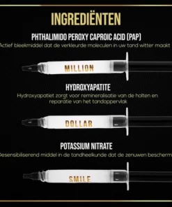 The Million Dollar Smile® Luxe Tandenbleekset - Zonder Peroxide (0%) - Wittere Tanden - 100% Natuurlijk - Tanden Bleken - Tandenblekers - Teeth Whitening Kit - Geen Gevoelige Tanden - Black Friday 2022 -NIVEA Shop 550x549 170