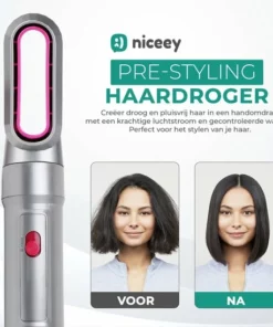 Niceey Föhnborstel - 5-in-1 Set - Stijlborstel - Multistyler Airwrap - Krultang Met Opzetstukken - Haardroger Met Borstel - Krulborstel - Haarborstel -NIVEA Shop 550x549 80