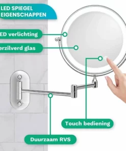 Personal Care Make Up Spiegel Met Led Verlichting - 10X Vergroting - Wandspiegel Rond - Scheerspiegel Wandmodel - Badkamer - Douche - Chroom -NIVEA Shop 550x550 1000