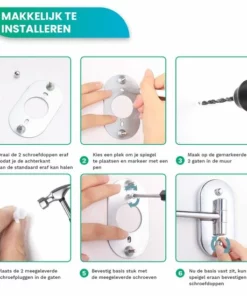 Personal Care Make Up Spiegel Met Led Verlichting - 10X Vergroting - Wandspiegel Rond - Scheerspiegel Wandmodel - Badkamer - Douche - Chroom -NIVEA Shop 550x550 1002