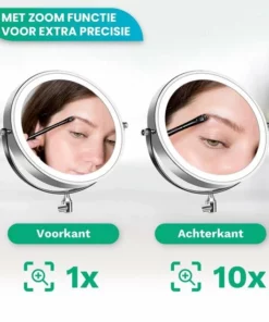 Personal Care Make Up Spiegel Met Led Verlichting - 10X Vergroting - Wandspiegel Rond - Scheerspiegel Wandmodel - Badkamer - Douche - Chroom -NIVEA Shop 550x550 1008