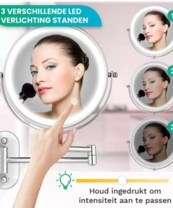 Personal Care Make Up Spiegel Met Led Verlichting - 10X Vergroting - Wandspiegel Rond - Scheerspiegel Wandmodel - Badkamer - Douche - Chroom -NIVEA Shop 550x550 1009