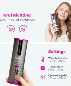 LifeGoods Krultang - Automatisch - LCD Display - 2 Tot 3 Cm - Incl. Draagtas - Roze/Grijs -NIVEA Shop 550x550 1108