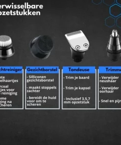 Beeperfect® 5-in-1 Scheerapparaat Mannen - Trimmer - Draadloos Nat En Droog Scheren - 5 Opzetstukken -NIVEA Shop 550x550 1221