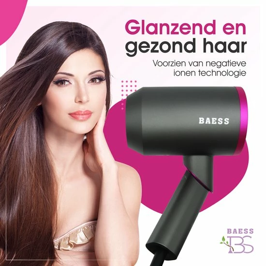 BAESS Föhn Met Diffuser - Haardroger Inklapbaar - Ionische Föhn - 3 Standen - Reis Fohn - Mannen & Vrouwen 8 BAESS Föhn Met Diffuser - Haardroger Inklapbaar - Ionische Föhn - 3 Standen - Reis Fohn - Mannen & Vrouwen - Afbeelding 8