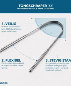 RX Goods RVS Tongschraper Voor Mondverzorging – 4 Stuks – Tongreiniger, Tongborstel & Tong Schraper – Duurzaam & Herbruikbaar -NIVEA Shop 550x550 1368
