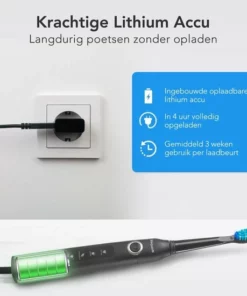 LifeGoods Elektrische Tandenborstel - Oplaadbaar - Veilig Voor Douche - 4 Opzetborstels - Zwart -NIVEA Shop 550x550 1488
