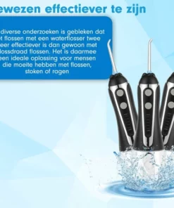 DEN-T® Waterflosser PRO V500 - 300ML - 5 Standen - 10 Opzetstukjes - Monddouche - Flosapparaat - Zwart - -NIVEA Shop 550x550 1582