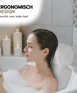 Bathr Luxe Waterdicht Badkussen Met Zuignappen - Ergonomische Nekkussen Voor In Bad - Antislip - Wit -NIVEA Shop 550x550 1595