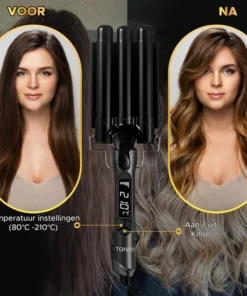 Toivo Wafeltang PRO Care+ - Incl. Opbergtas - Tri-Blade Technologie – 25MM - Golvenkrultang – Wave Krultang – Waver -NIVEA Shop 550x550 1658