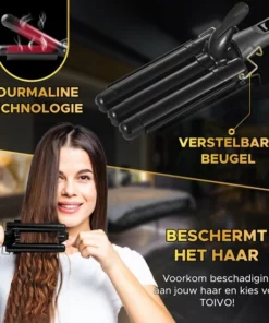 Toivo Wafeltang PRO Care+ - Incl. Opbergtas - Tri-Blade Technologie – 25MM - Golvenkrultang – Wave Krultang – Waver -NIVEA Shop 550x550 1659