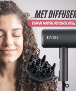 RYER Föhn Met Diffuser - 3 Standen - Ionic Hair Dryer - Opzetstukken Krullen -NIVEA Shop 550x550 1690