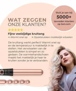 Bestope 6 In 1 Krultang Met Opzetstukken - Keramisch - Haarkruller - 13 Tot 32mm - Rosé Goud -NIVEA Shop 550x550 316