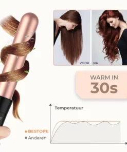 Bestope 6 In 1 Krultang Met Opzetstukken - Keramisch - Haarkruller - 13 Tot 32mm - Rosé Goud -NIVEA Shop 550x550 320