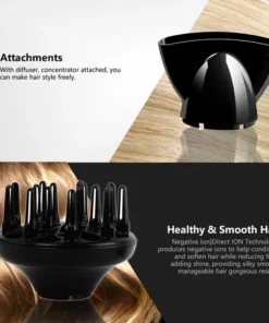 Aigostar Lora 33LNK - Ionische Föhn 2400 Watt|Haardroger Met Diffuser, Zwart, DC -NIVEA Shop 550x550 441