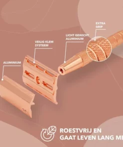 Bamboozy Safety Razor + 20 Scheermesjes Aluminium Rose Gold Goud Voor Vrouwen Dames Venus Scheermes Veiligheidsscheermes -NIVEA Shop 550x550 547