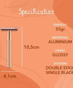 Bamboozy Safety Razor + 20 Scheermesjes Aluminium Rose Gold Goud Voor Vrouwen Dames Venus Scheermes Veiligheidsscheermes -NIVEA Shop 550x550 552