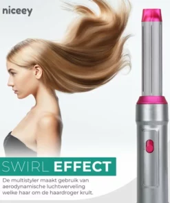 Niceey Föhnborstel - 5-in-1 Set - Stijlborstel - Multistyler Airwrap - Krultang Met Opzetstukken - Haardroger Met Borstel - Krulborstel - Haarborstel -NIVEA Shop 550x550 593