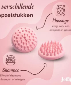 Jollify® Siliconen Haarborstel & Scalp Massager – Hoofdhuid Massage Borstels – Anti Roos Shampoo Borstel & Hoofdhuid Borstel - Roze -NIVEA Shop 550x550 686