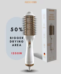 AGERMANN 4-in-1 Föhnborstel - Keramische Magic Brush - Lang/Kort/Stijl/Krullen - 1200W - Wit -NIVEA Shop 550x550 736